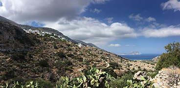 The village of Langatha, lankada, langada on the island of Amorgos